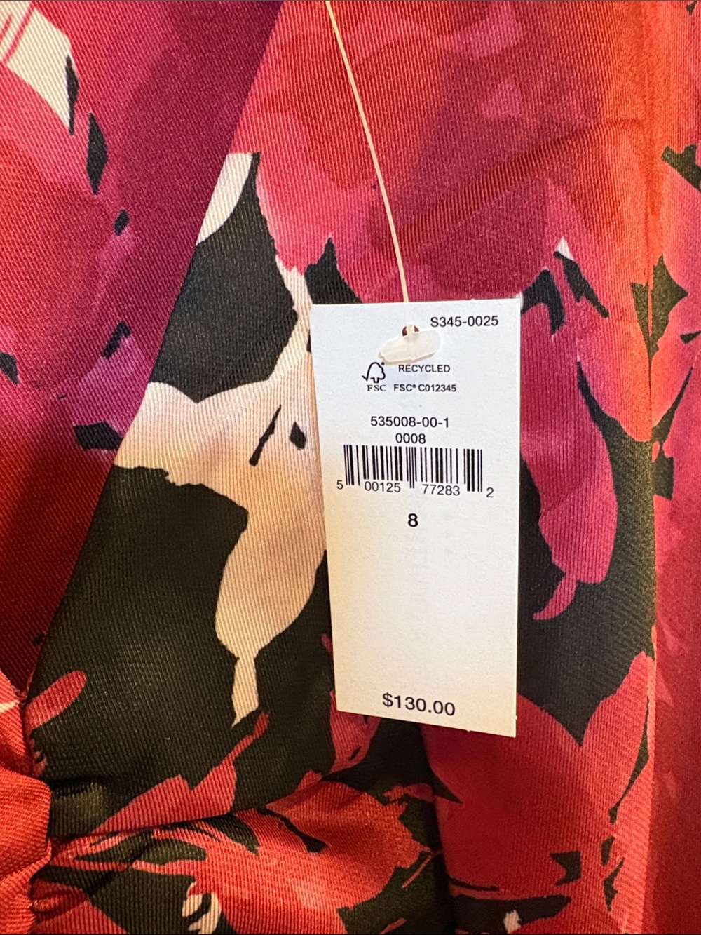 Banana Republic Red Floral Midi Dress Size 8